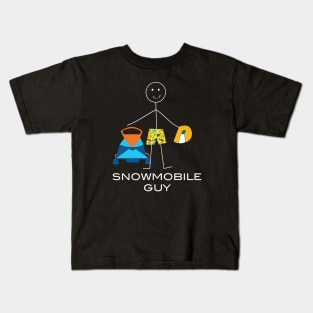 Funny Mens Snowmobile Guy Kids T-Shirt